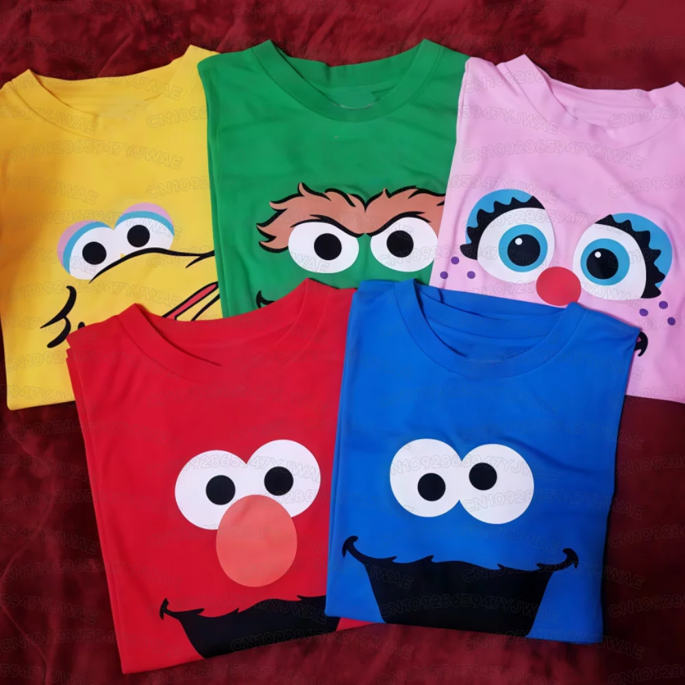 Summer Boy Girl Sesame Street Toddler T-Shirt Elmo Oscar Big Bird Cookie Monster Cute Cartoon Character Men's Women t-shirt