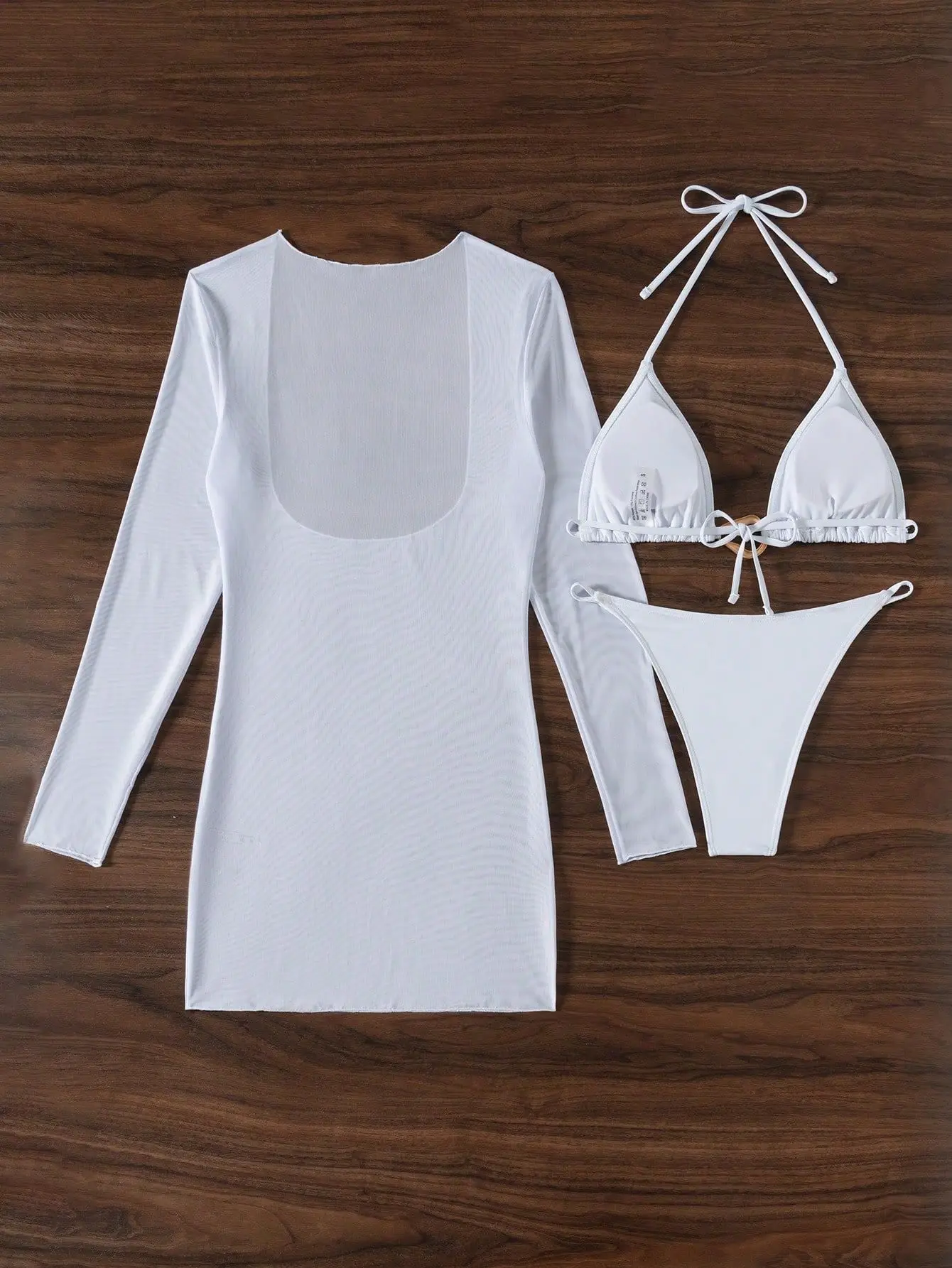 3-teiliger Tanga-Bikini 2025, Damen mit Vertuschung, String-Bademode, weiblich, fester Badeanzug, Strandkleidung, Badeanzug, Sommer