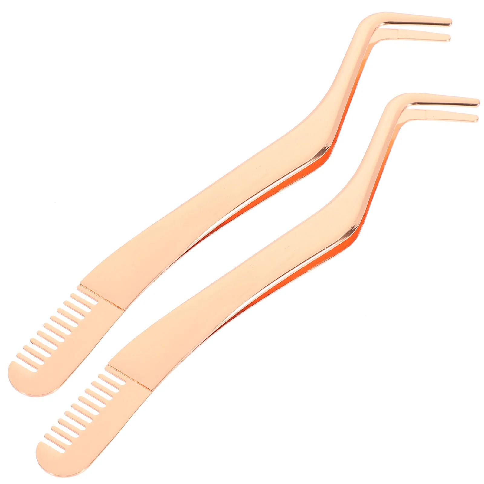 2個入り ステンレス製 まつげピンセット コーム 2 in 1 まつげエクステアプリケーター 女性用 日常使い プレミアムメタルメイクツール 軽量