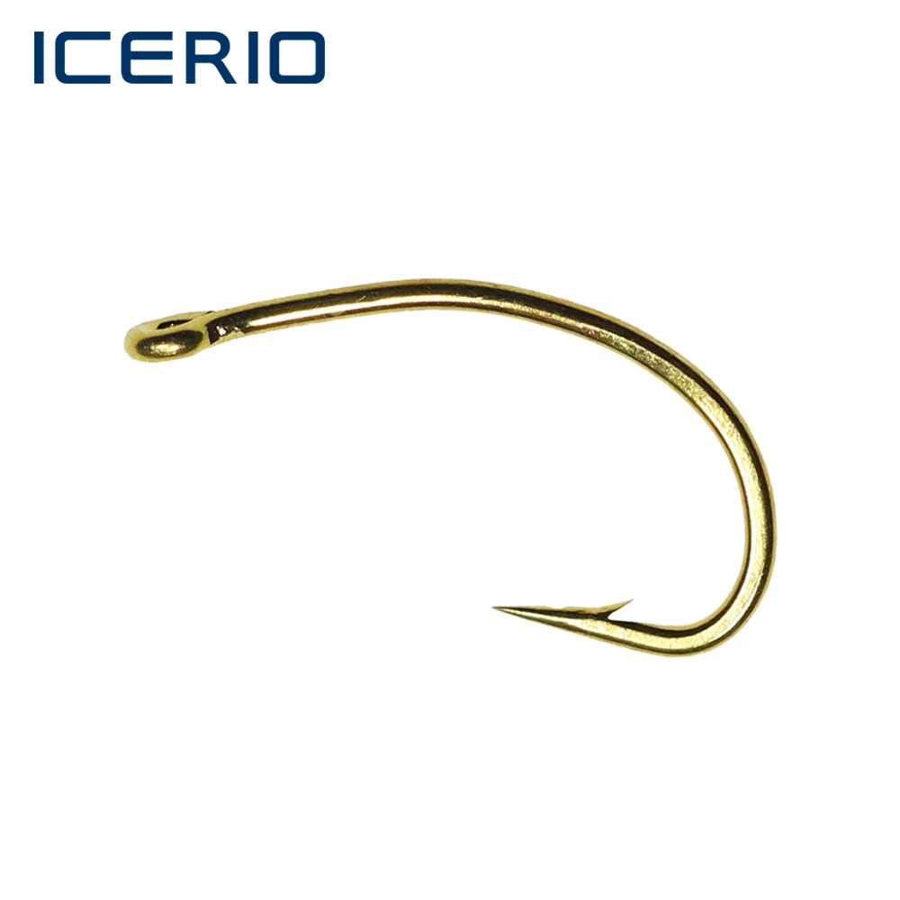 

ICERIO 100 шт. золотой рыболовный крючок Nymph Scud Midge Caddis креветки