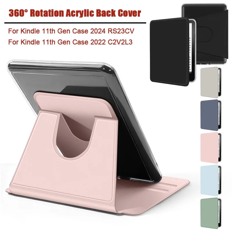 For Kindle Paperwhite 11th Generation 6 Inch 2022 2024 Case Rotation Stand Acrylic Case 6