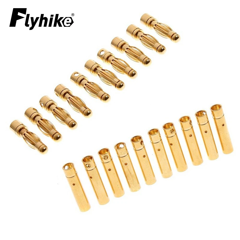 20pcs/lot 4.0mm 4mm Gold Bullet Male Female Connector for RC Battery ESC (10 Pair)