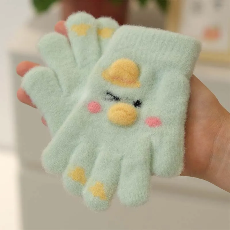 قفازات محبوكة على شكل بطة كرتونية لطيفة للأطفال من سن 3 إلى 9 سنوات مقاومة للبرد ناعمة ومريحة للاستخدام الخارجي والمنزلي #6