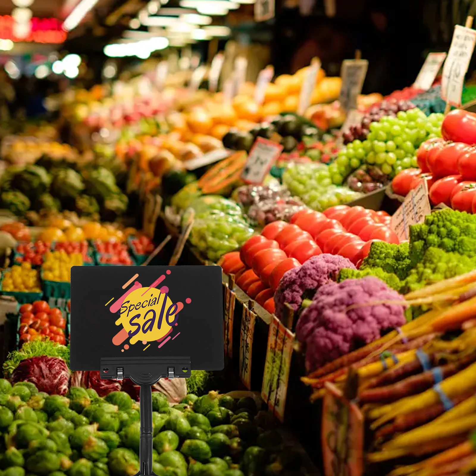 

4 Pcs Rotating Clip Holders Mini Blackboards Writable Both Sides Plastic Compact Price Tags Display Sign Clips Suitable