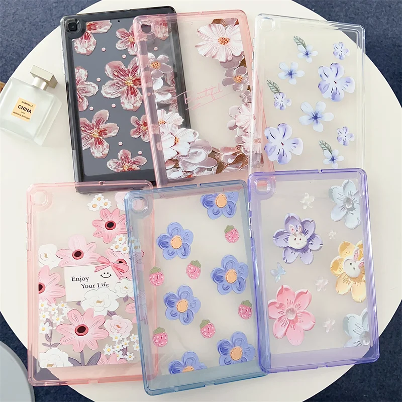 

Oil Flower Case For Samsung Galaxy Tab A8 10.5 X205 X200 Cover S6 Lite10.4 P610 P615 S8 S9 S7 Plus A7Lite 8.7 T220 T225 Funda