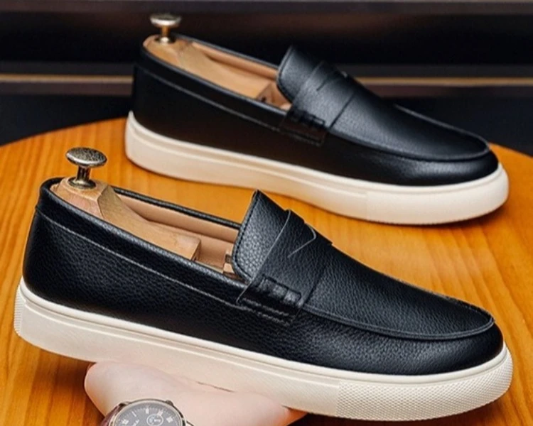 Neue Ganzjahres-Herrenschuhe mit Niedrigem Schaft, Modische und Lässige Weiße Sneaker, Herrenschuhe – Detail 6