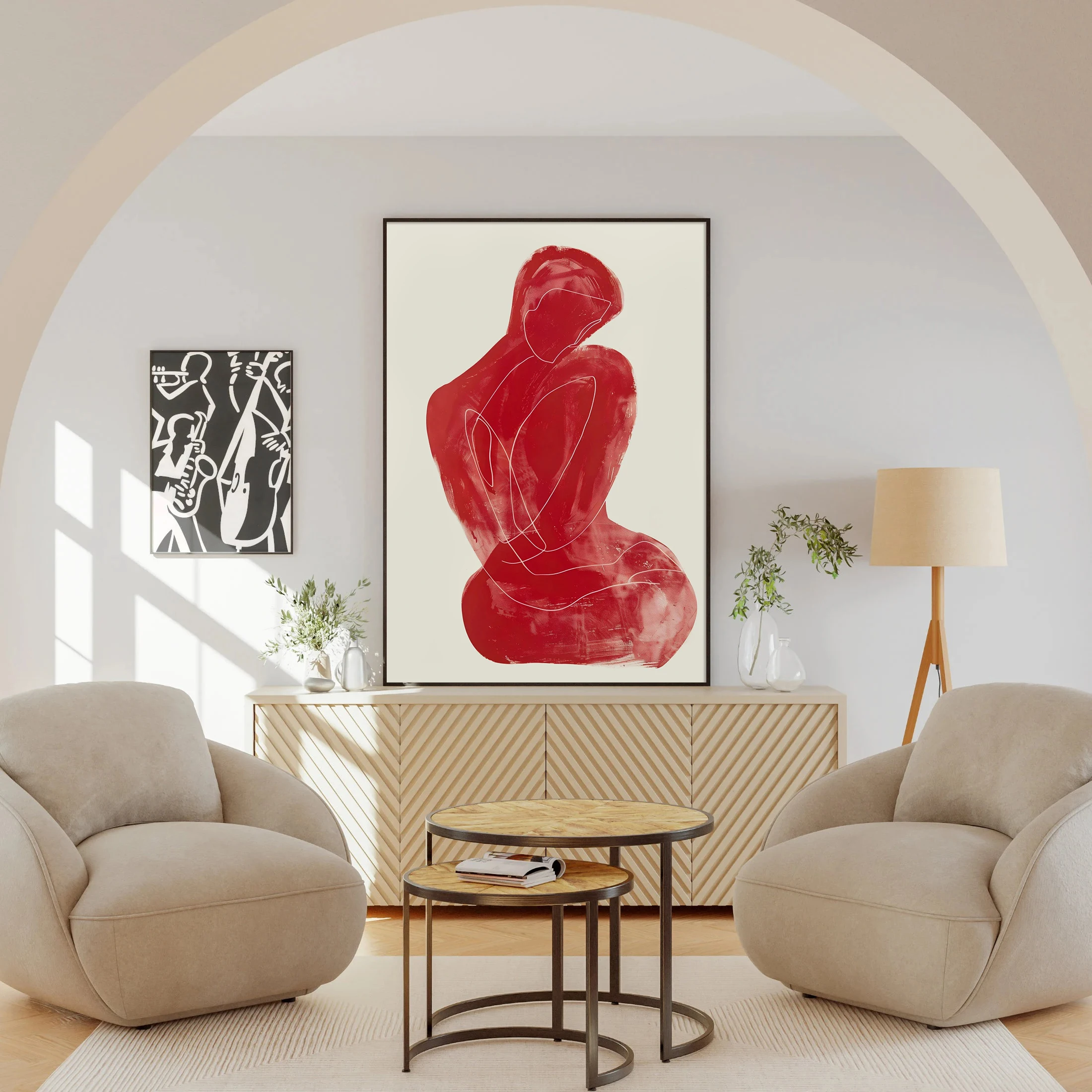 Henri Matisse poster,abstract red drawing,modernist line print,minimalist silhouette decoration,exquisite wall art,home décor