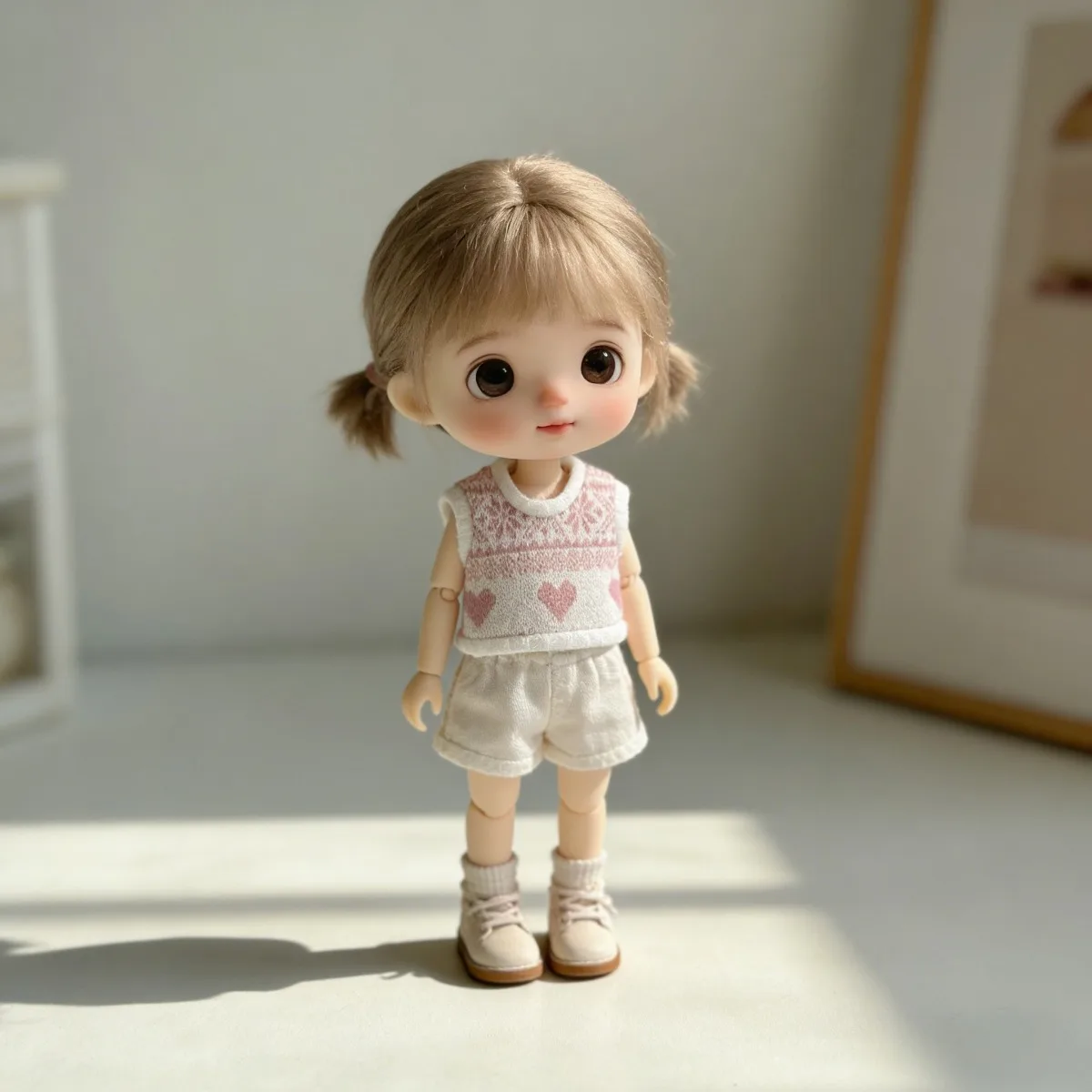 

Cute Winter Snowflake Knit Vest for Ob11 Dolls 1/12 BJD Doll Clothes Multicolor Round Neck Warm Sweater Outfit Dolls Accessories