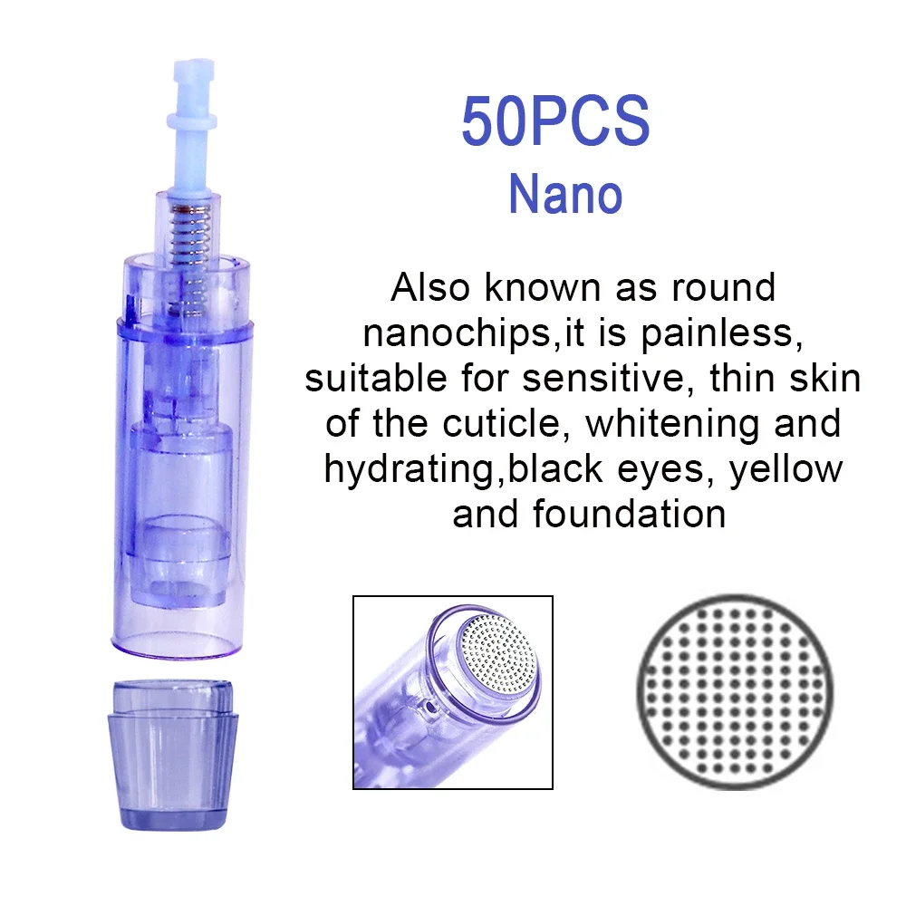 10/20/50/100 stuks bajonet microneedling dermapen micronaalden voor UltimaA6 Dr.imp pen 9/12/36/42-pins/nano cartridge tips MYM stamp - afbeelding 1