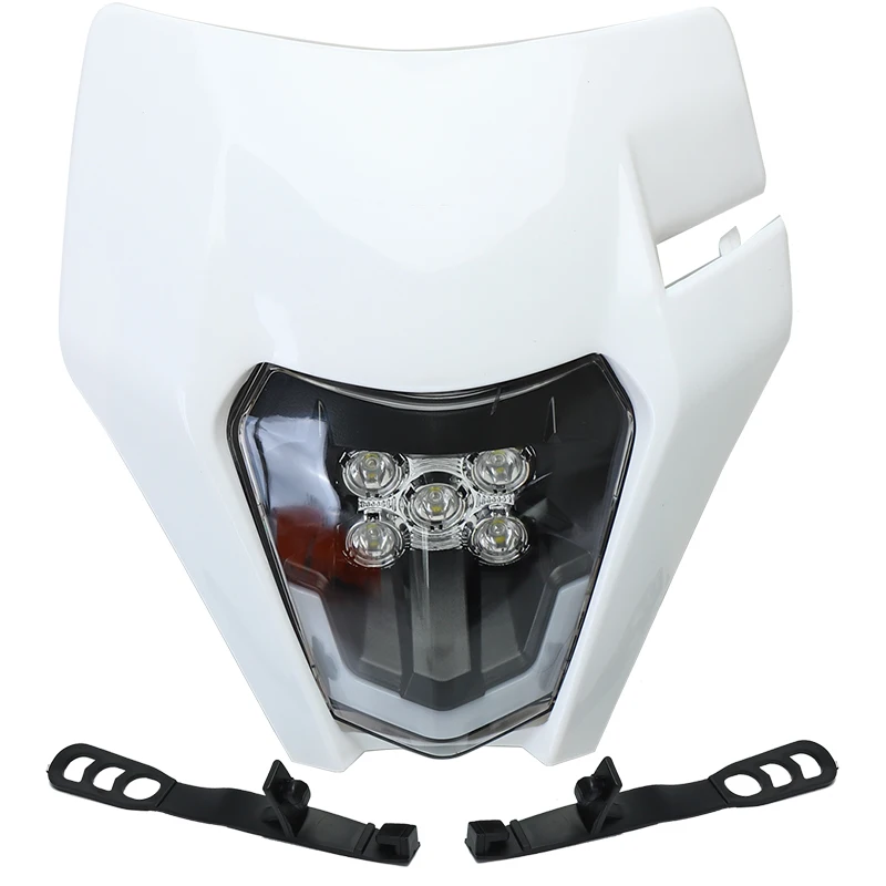 Carenado de faro LED para motocicleta, máscara de Dirt Bike, E8 Emark, 12V, para KTM SX, SX-F, EXC, XC-W, WR, DRZ, KX, YZ, KLX, F