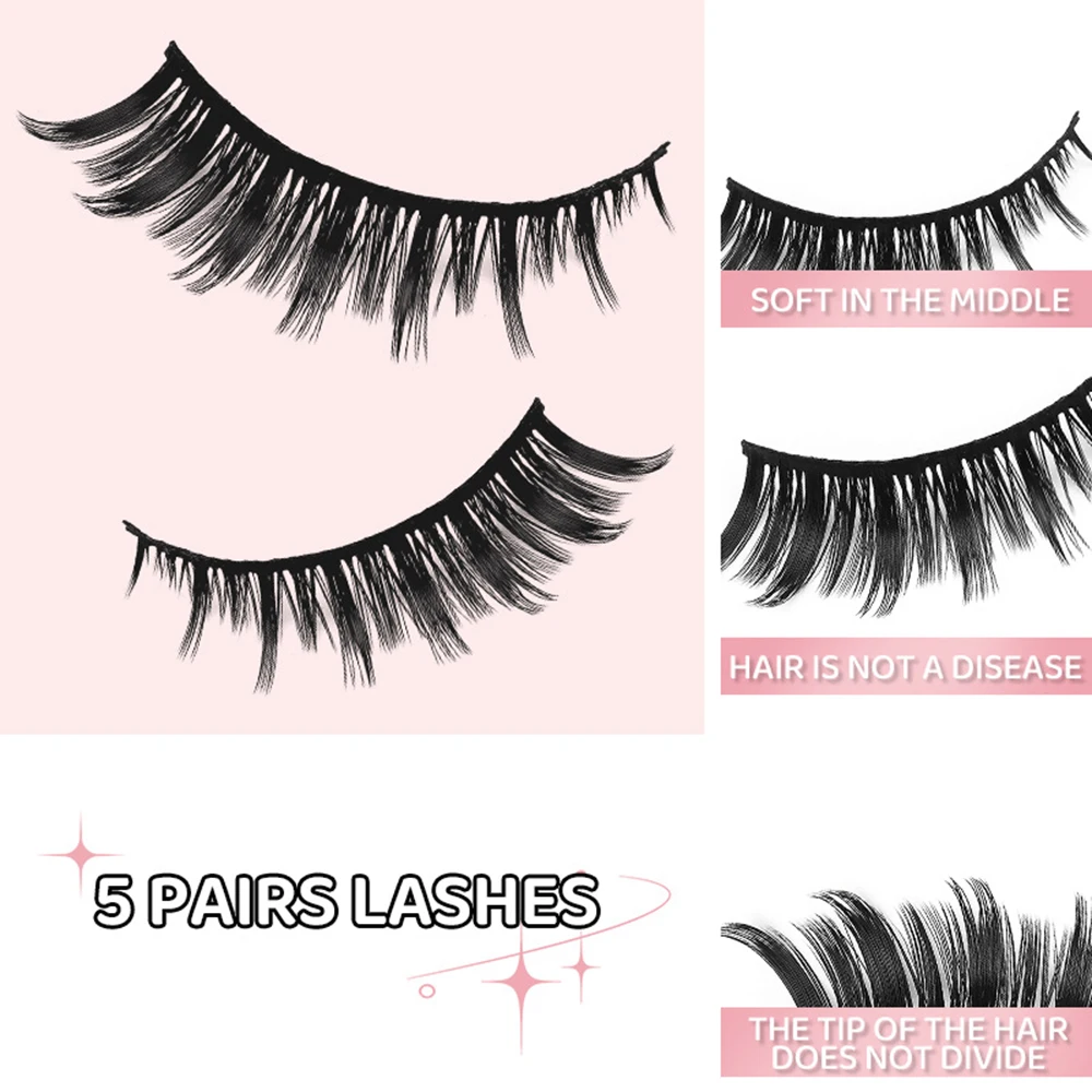 熱い販売 5 ペアマンガまつげ複数のスタイルアニメコスプレつけまつげ手作り DIY デザイン偽まつげエクステンション