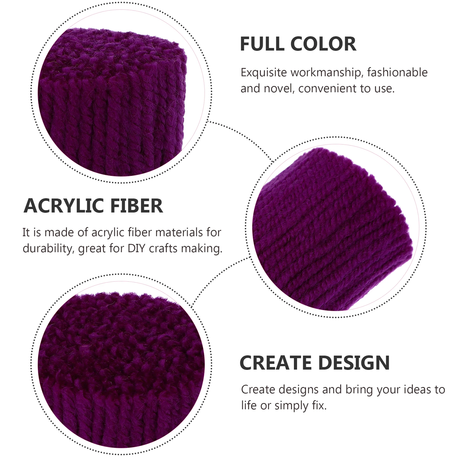 

Knitting Wool Latch Hook Rug Yarn Durable Acrylic for DIY Crafts and Home Decor Latch Hook Rug Yarn