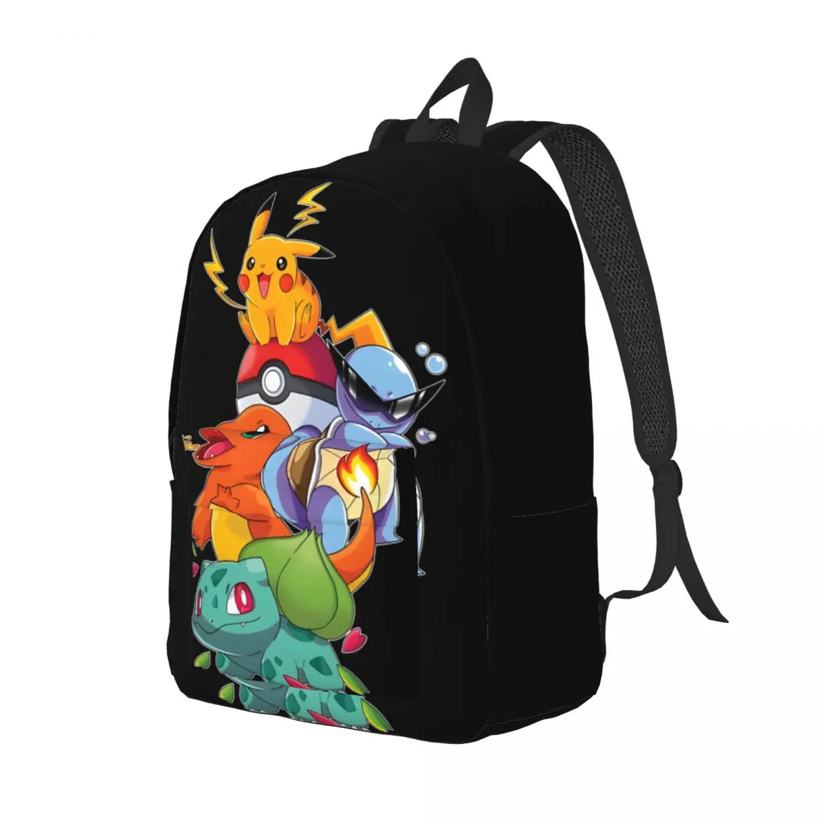 For Gifts First Generation Fun Squad Zipper Closure Laptop Bag Pokemon Versatile Grils Knapsack Campus