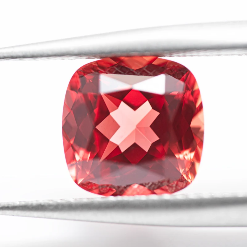 Lab Grown Padparadscha Cushion Cut Fire Lotus Color DIY Charms Jewelry Making Ring Necklace Earrings Main Materials Certificate 5
