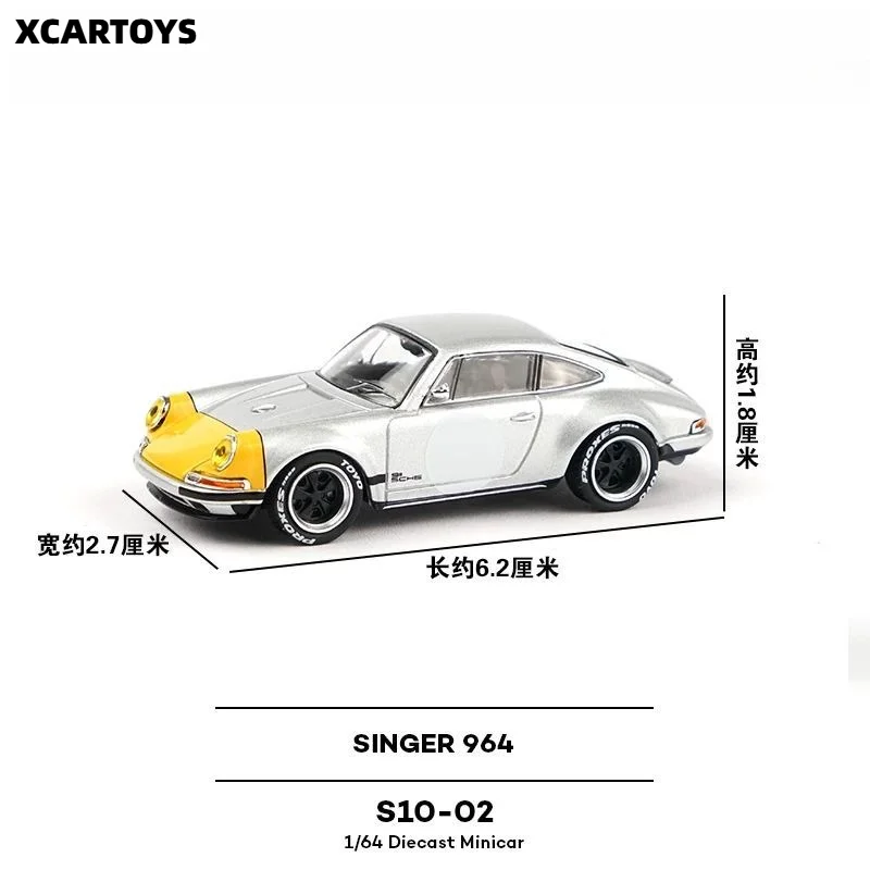 Xcartoys x Pop Race 1:64 S10-02 SINGER silver yellow Die-Cast Car Model Miniature Gifts