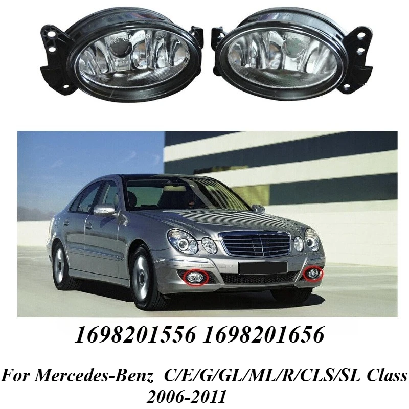 Front Fog Lights Lamps Case Without Bulbs For Mercedes Benz W211 W164 E350 E550 2007-2012 1698201556 1698201656 Fog Lights Cover
