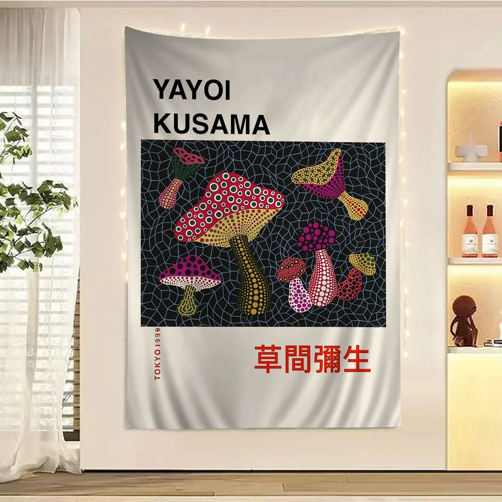 

Yayoi Kusama Exhibition Cartoon Tapestry Bohemian Wall Tapestries Mandala Wall Hanging Sheets