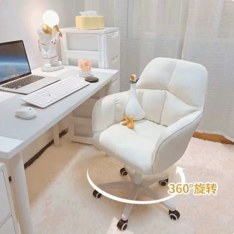 Silla de oficina para el hogar, cómoda silla de escritorio con pasamanos giratorio de 360 °, para dormitorio, escritorio y escritura