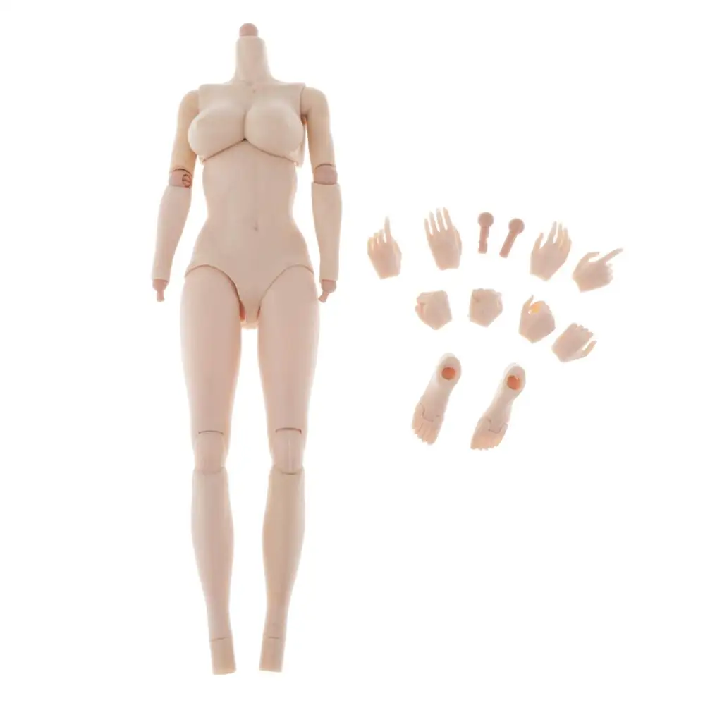 Set completo di accessori per action figure con corpo femminile da 12 pollici, giunti super flessibili, materiale TPE morbido, pelle chiara