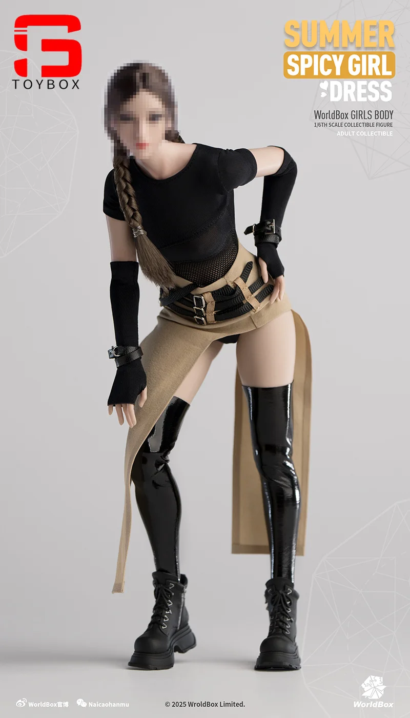 Worldbox CA012 1/6 Scale Female Soldier Mesh Slit Low Waist Skirt Clothes Model Fit 12'' Action Figure Body