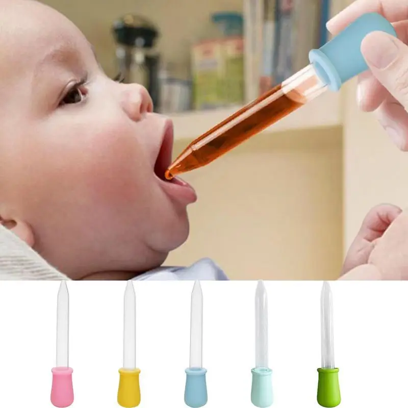 Baby Medicine Dropper Baby Liquid Dropper Medicine Feeder 5ML Baby Medicine Feeding Dropper Silicone Pipette Liquid Food Dropper