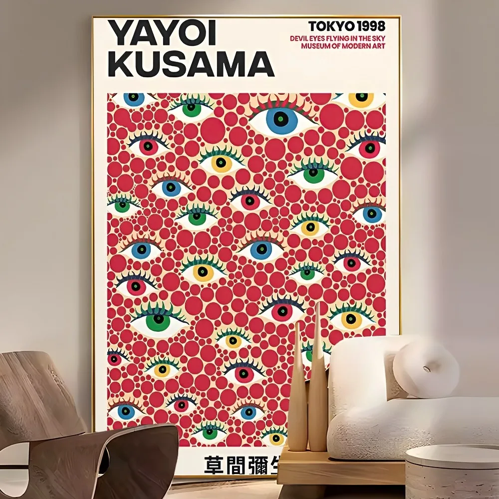 Yayoi Kusama Art Classic Movie Posters Vintage Room Bar Cafe Decor Stickers Wall Painting