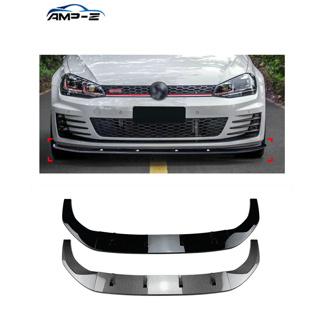 

AMP-Z Hot Sale High Quality Plastic Material Front Bumper Lip for VW Golf Mk7 gti R R-line 2013-2016 Front Splitter