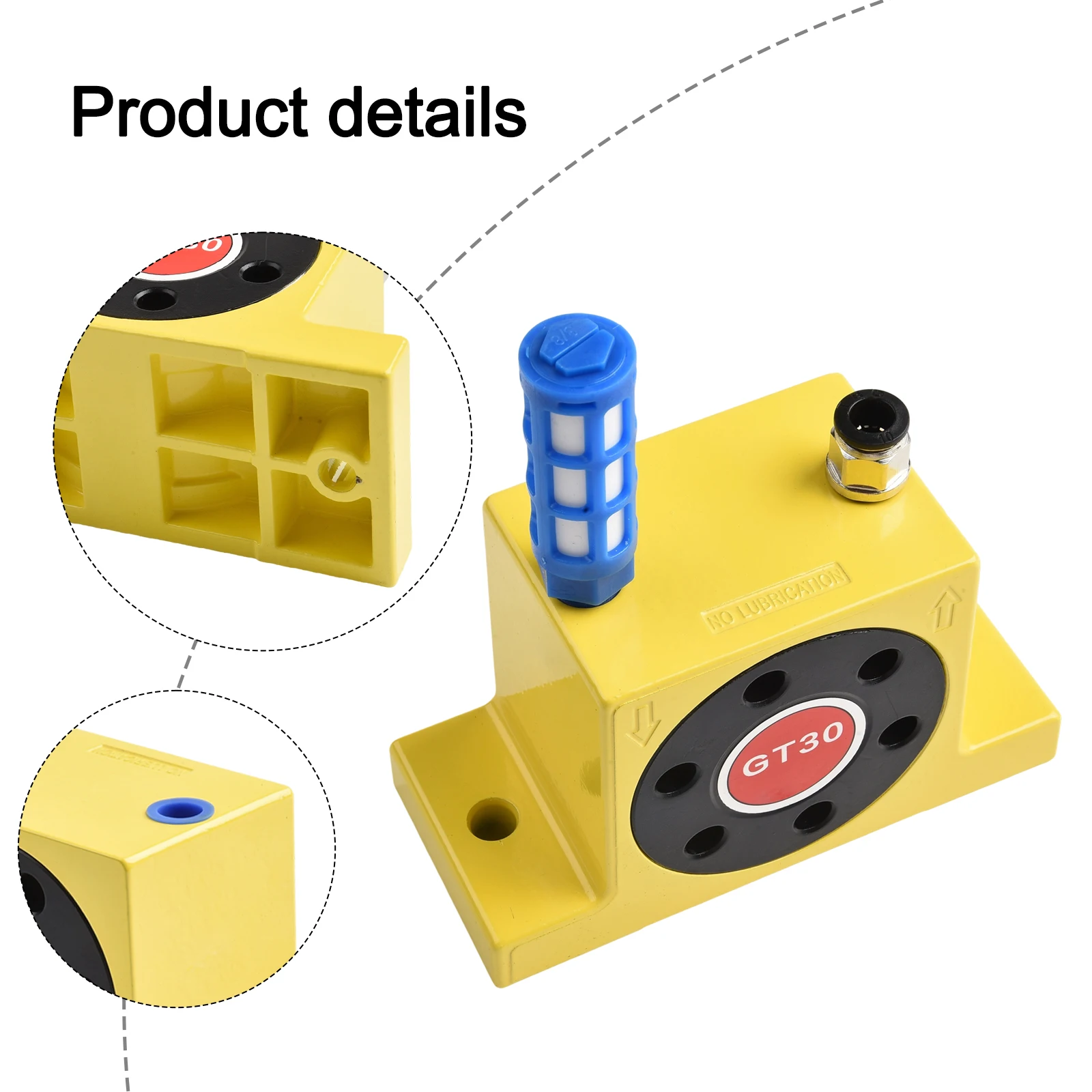 실로 및 자재 취급용 고하중 터빈 공압 진동기, 효율성을 위해 공기압 조절 기능 탑재