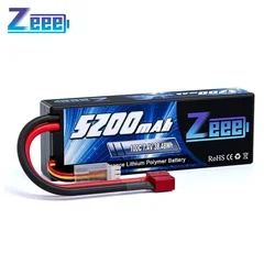 Zeee 2S Lipo Battery 7.4V 5200mAh 100C Deans Plug Hardcase RC Battery for RC Car Truck Vehicles Buggy 1/10 Scale Racing Models