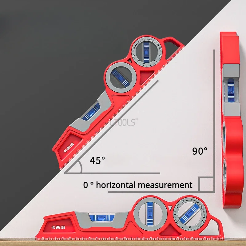 Torpedo Level 3 Lines High Precision Magnetic Solid Cast Aluminum Shell Portable Horizontal Ruler Fall Protection Instruments