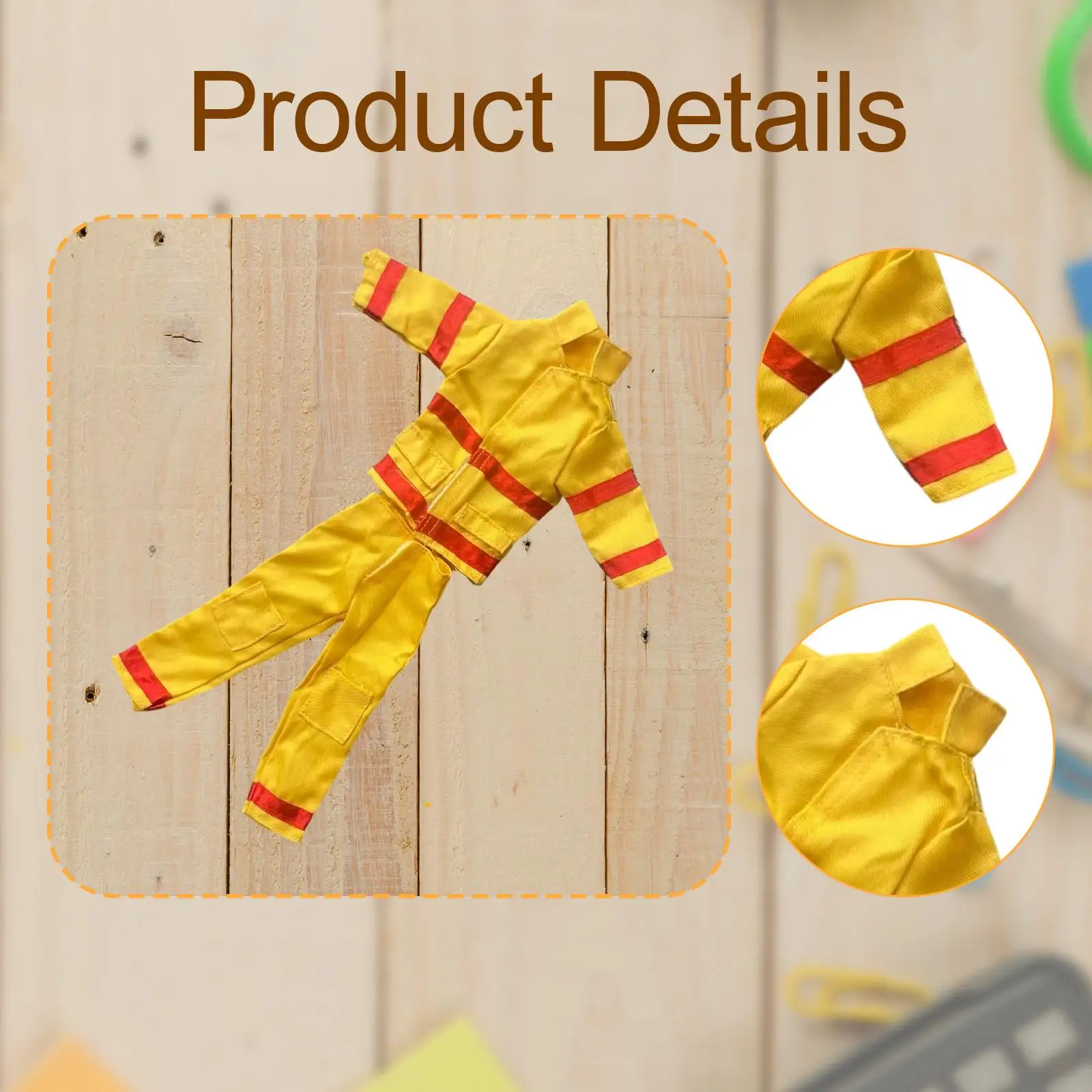 1:6 Action Figure Clothes Jacket and Pants Firefighter Uniform Suit Trendy Doll Costume Accessories for 12" Male Body Figures