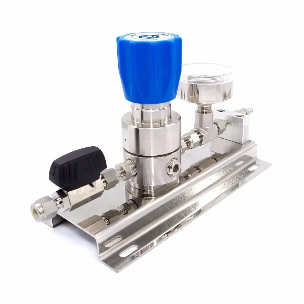 Low pressure Single Stage Stainless Steel Mini SS Nitrogen 1/8 NPT Pressure Regulator With Gauge