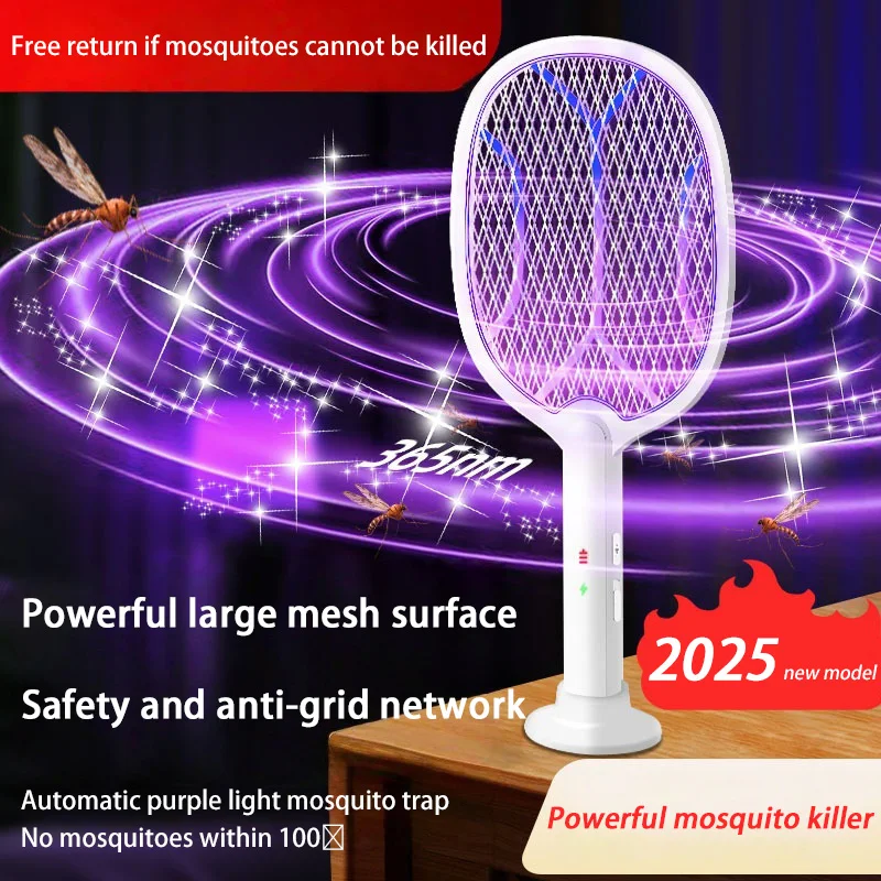Powerful Electric Mosquito Swatter USB Rechargeable Home Outdoor Multi Functional Mosquito Killer Racket Pest Control Supplies