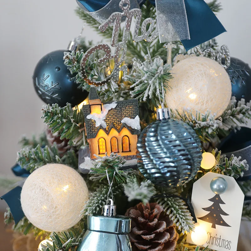 Grey Household Mini Christmas Tree Desktop Decoration, Shopping Mall Front Desk Christmas Decoration