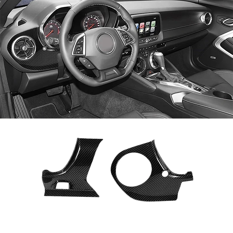 

1 Set Black Carbon Fiber Style Center Console Dashboard Panel Cover Trim Bezel Fit for Chevrolet Camaro 2016-2021 2022 2023 ABS