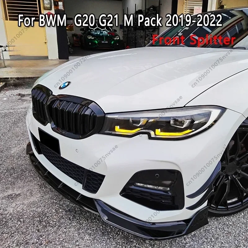 

Передний сплиттер для BMW 3 Sedan/Touring G20/G21 Pre Facelift M Pack 2019-2022, автомобильный передний бампер, спойлер, крышка, канистры