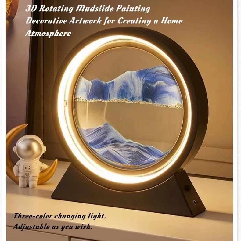 

Creative Flowing Sand Painting Luminous Sculpture Decorative Item Lamp Home Living Room Artistic Atmosphere Decoration Item