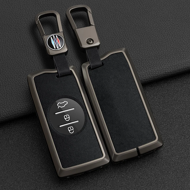 

Zinc Alloy + Leather Car Key Cover Case Shell for Chery Tiggo 8 Arrizo 5 Pro Gx 5x EQ7 Chery Tiggo 7 Pro 2020 Remote Protector