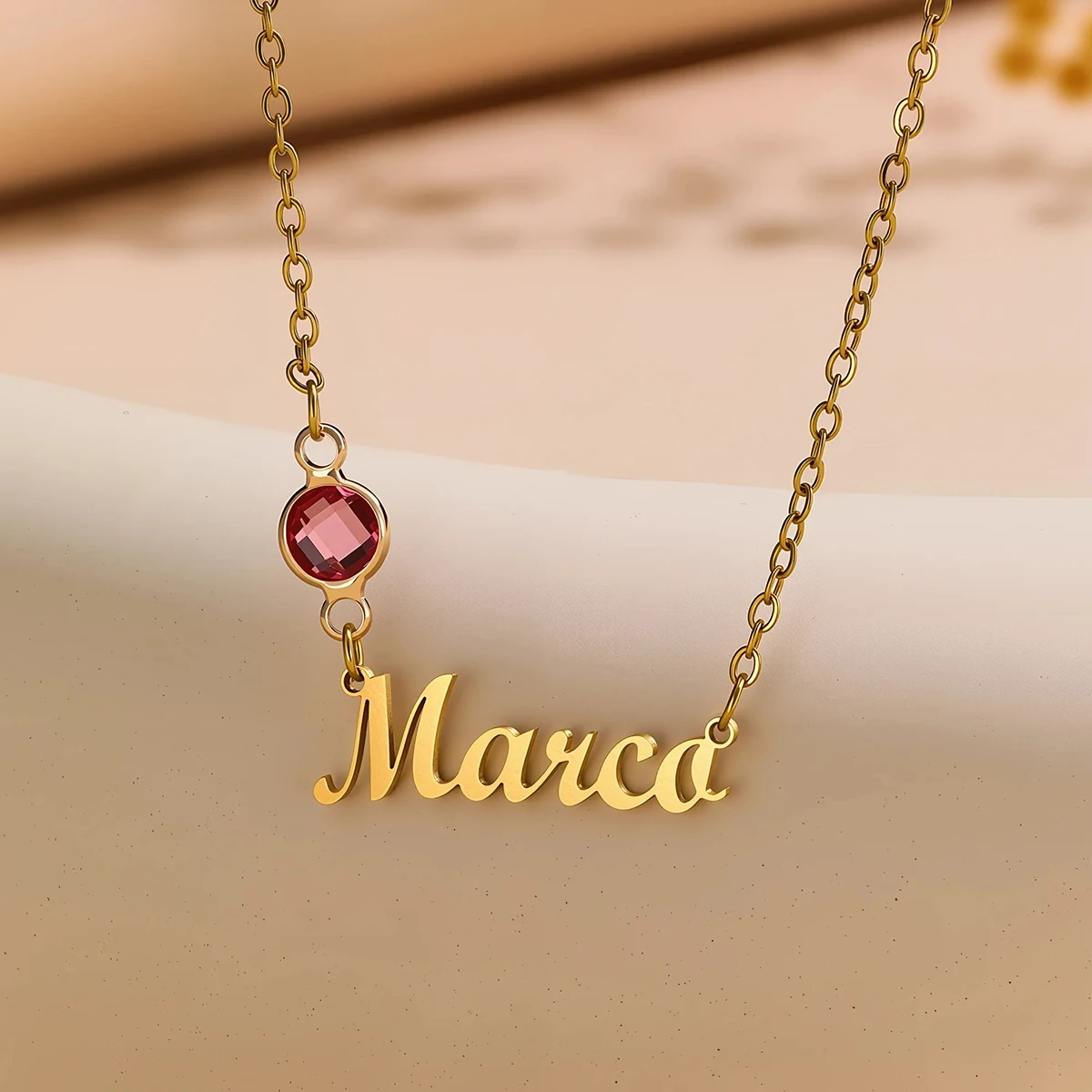 

Stainless Steel Custom Name Golden Choker Necklace Simple And Creative Pendant Personalized Jewelry for Women Men Weddings Gift