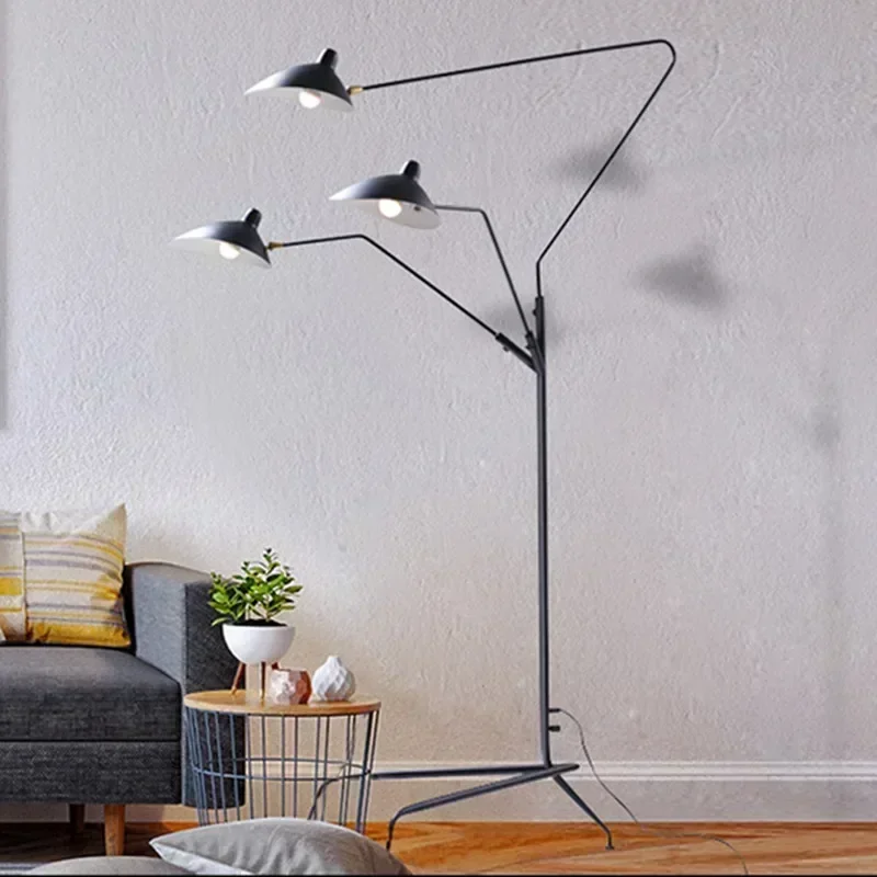 France Design Floor Light with Tripod Stand Lamp Fixture for Bedroom Living Room