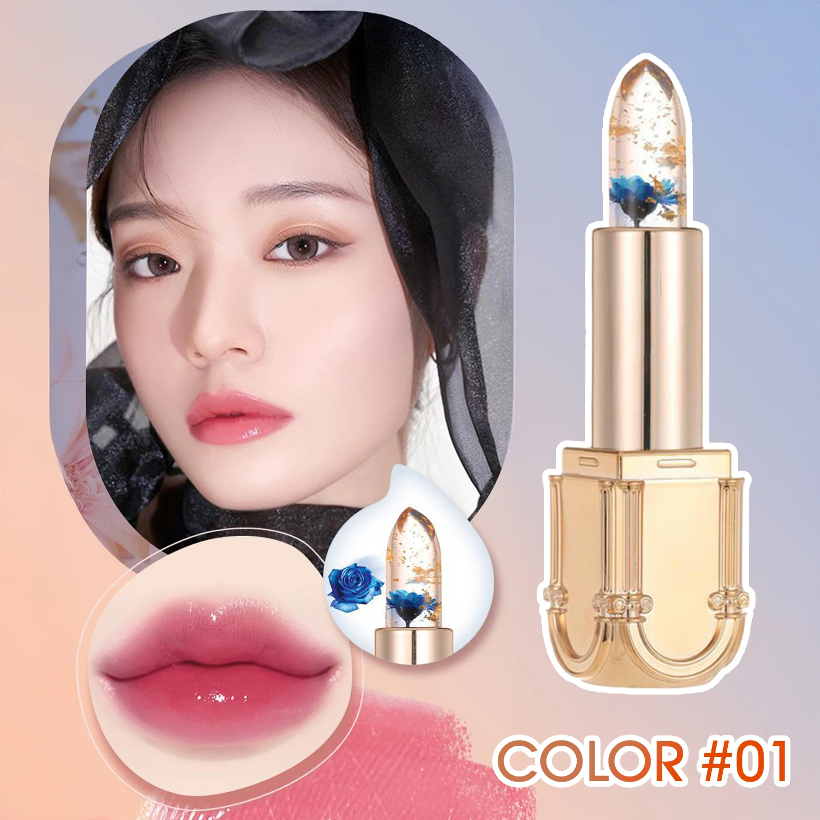 

Flower Color Changing Lipstick Long Lasting Nutritious Lip Balm Gift For Female Friends Colleagues