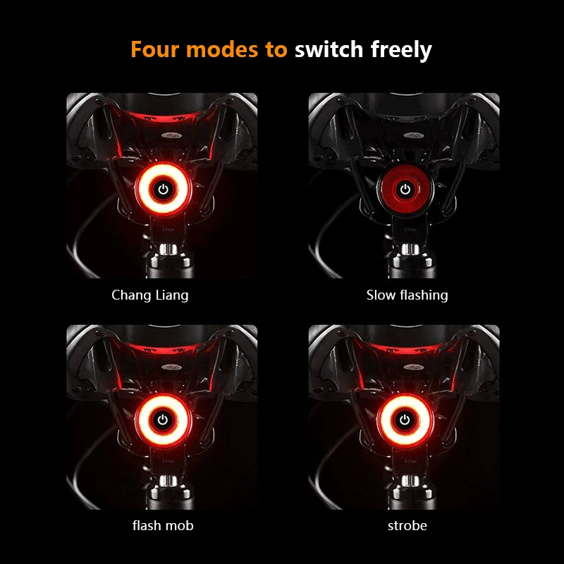 

Bicycle Taillight Intelligent Induction Brake Warning Light Road Mountain Bike Outdoor Night Riding Light Cycling Equipment