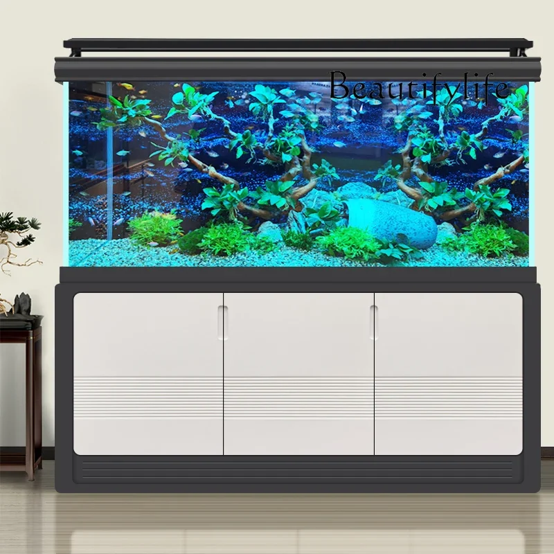 X36 Fish Tank Living Room Floor Ultra-white Entrance Screen Partition Cabinet Free Of Care Ecological Fish Tank