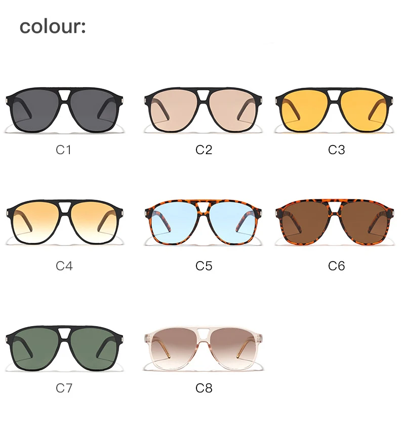 Luxus Marke Designer Großen Rahmen Pilot Sonnenbrille Frauen Für Männer Trend Sonnenbrille Vintage Punk Shades Beliebte Brillen UV400 – Detail 6