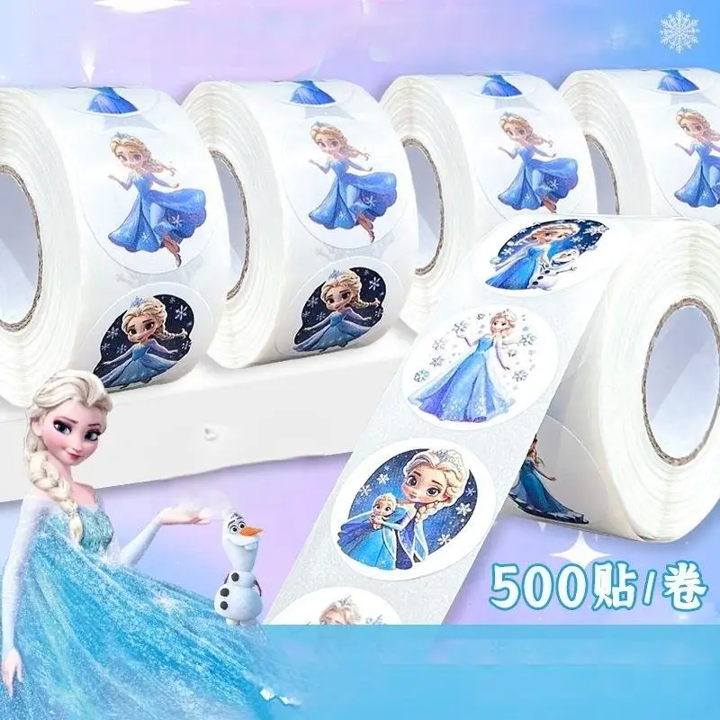 500pcs/Roll Cartoon Disney Frozen Sticker Cute Decorative Luggage Laptop Diary Book Kids Kawaii Anime Stickers Toy Birthday Gift