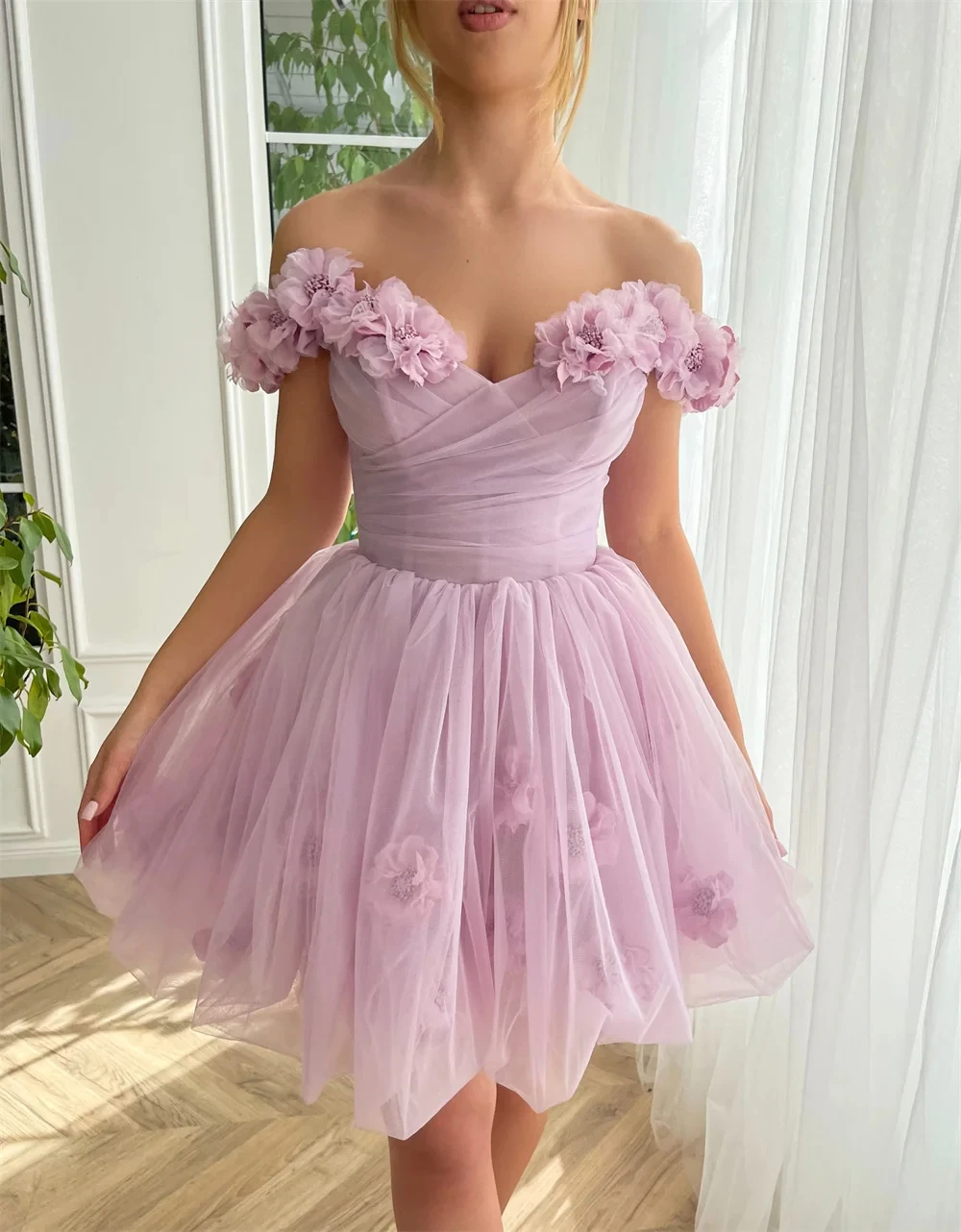 

Bealegantom Short Homecoming Dresses Sweetheart Tulle Corset Appliques Mini Graudation Formal Cocktail Prom Party Gown QA244