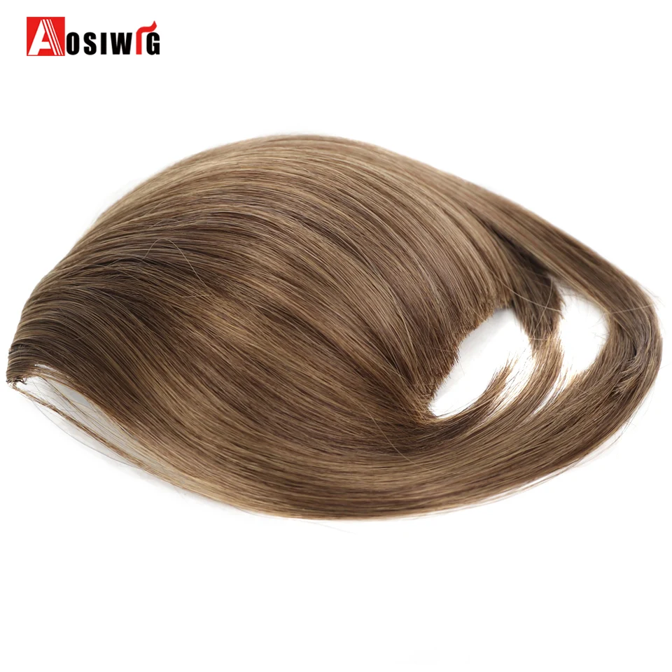 AOSI 6 inch Synthetische Fake Stompe Lucht Pony Clip In Hair Extensions Nep Fringe Valse Haarstukje Voor Vrouwen Clip In pony Nep Haar