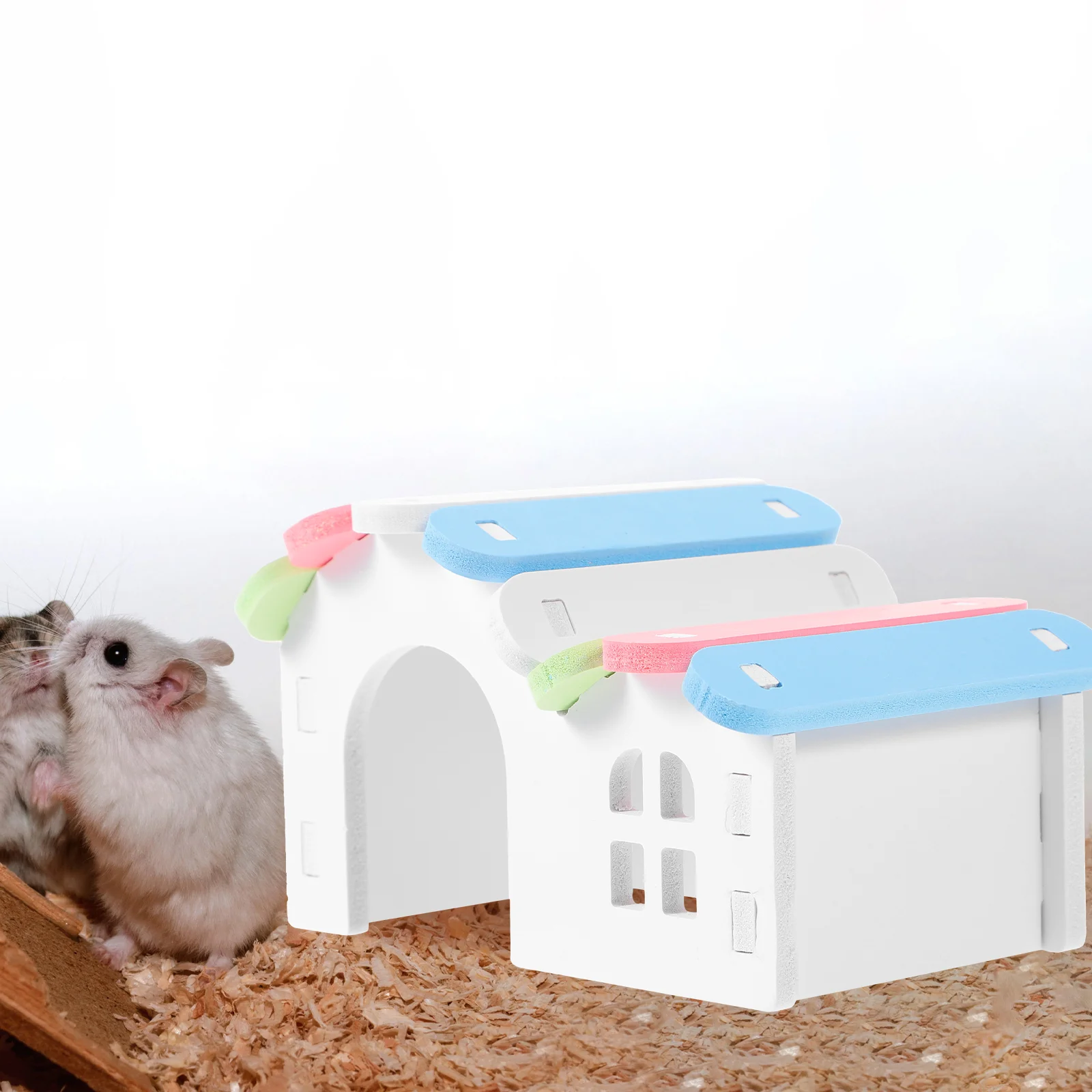 

Hamster Wood House Decorative Hideout Hamster Houses Delicate Wear-resistant Guinea Hideouts Cage Wooden Toy