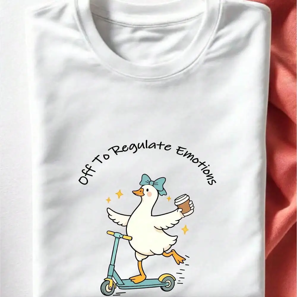 Off To Regulate Emotions Shirt, Mental Health Teacher T-Shirt, Counselor Gift, SEL Therapist Tee, Goose Lover T-Shirt, Teacher Appreciation EW-2980