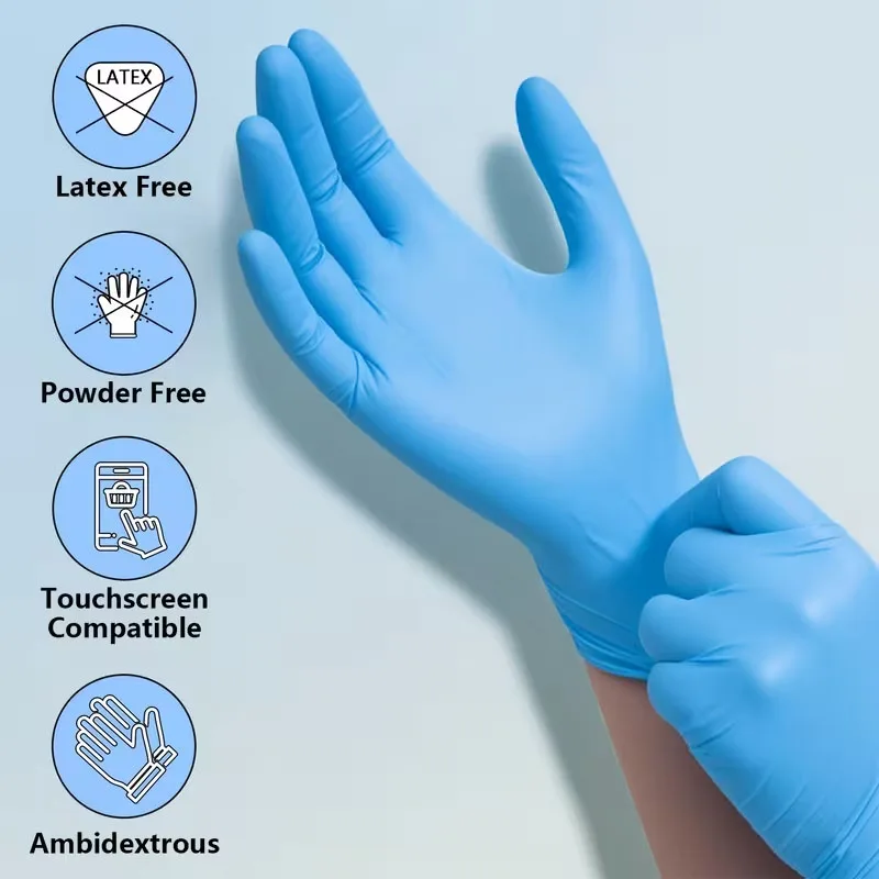 Disposable Black Nitrile Gloves for Household Use Latex Free Powder Free Cleaning Gloves Tattoo Hairdressing Tools